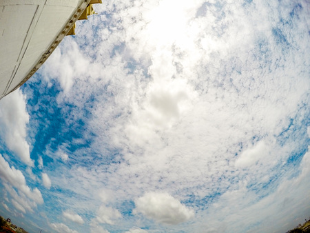 Clearly beautiful blue sky with unique cloud.