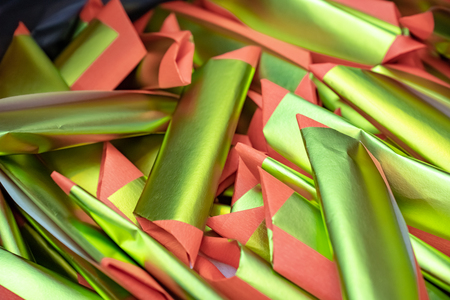 traditional Chinese gold paper for burning.の写真素材