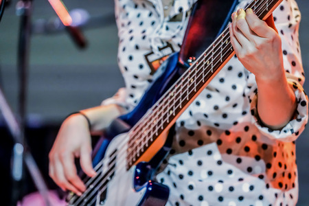 Finger style bass, from experience expertist artist.の写真素材