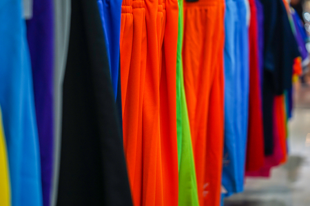 sportswear hang on th the Clothesline in the sport shop.の写真素材