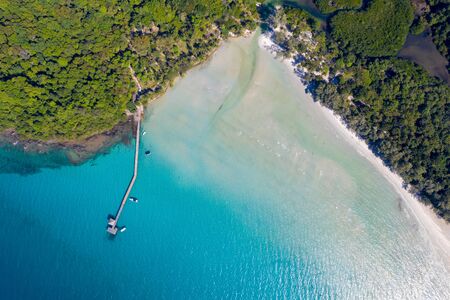 Blue sky and turqouise sea ocean at the island beside Koh Kood at the East of Thailand.の写真素材
