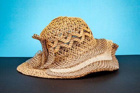 Thailand Fashion and Traditional Style on the blue background and black base.の写真素材