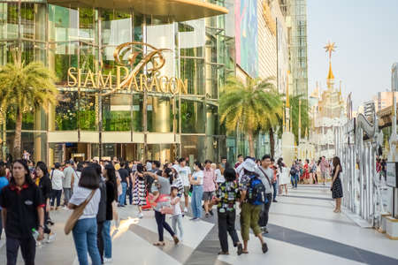 Bangkok, Thailand - 29 Dec, 2019: Local people, passengers, tourists and travelers walk all around the Paragon (Thailand luxury department store) event area in New Year period at Bangkok, Thailand.のeditorial素材