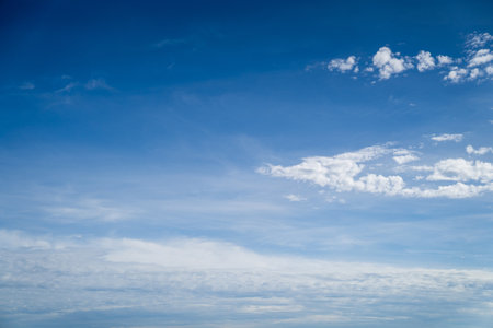 Open blue sky with clound at noon time.