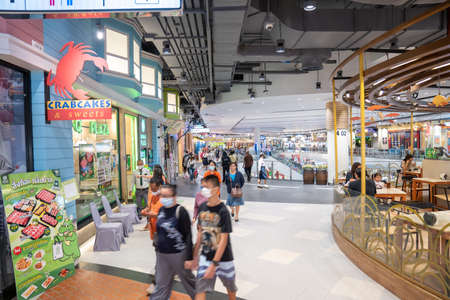 Nakhon Ratchasima, Thailand - 15 August 2020, The environment inside the building of Terminal 21 Department Store Nakhon Ratchasima Branch in Saturday., Nakhon Ratchasima, Thailand.のeditorial素材