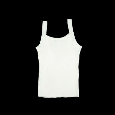 flat White knitwear vest shape on black background with studio light. Clipping Paths.