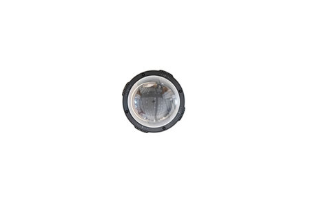 CCTV with the dome is hung on a white ceiling for circuit television guard protection.の写真素材