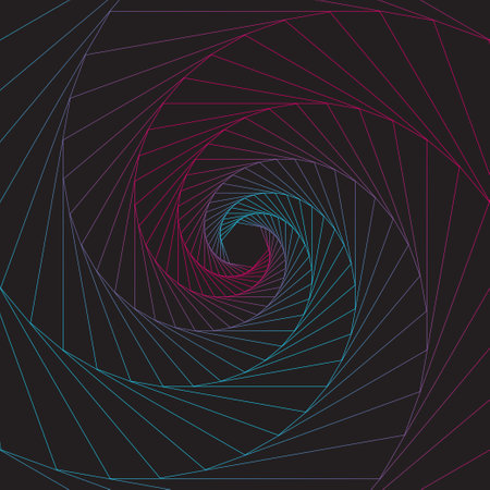 The spiral abstract image with a turquoise to pink gradient is a truly wonderful visual element adds movement and whimsy to the design.の写真素材