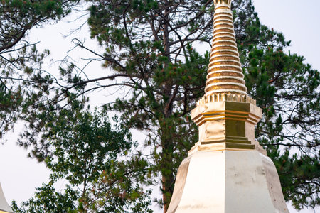 Wat Phra That Doi Tung, a famous Temple and Buddhism place. It's settled on the mountain in Chiang Rai province, north of Thailand.の写真素材