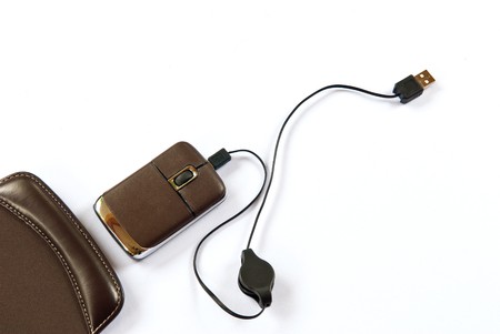 Computer mouse on white backgroundの写真素材