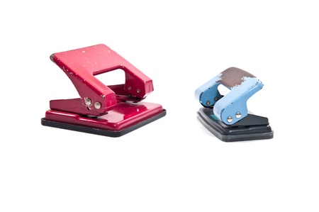 old hole punch on white backgroundの写真素材
