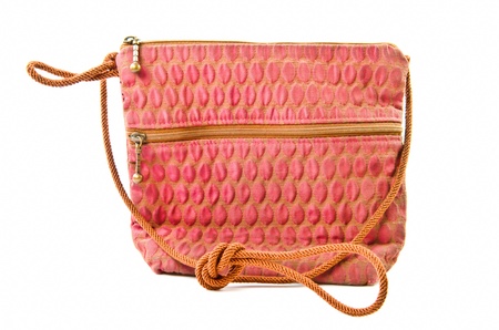 old single women bag on white background