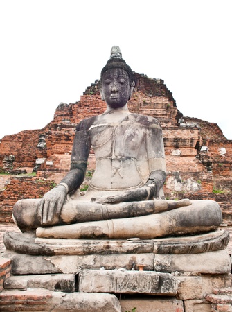 old Buddha in temple ,Ayutthaya,thailandの写真素材
