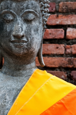 Buddha in temple of Wat Yai Chaimongkol Ayutthayaの写真素材