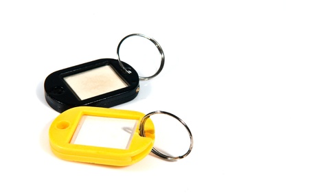 old blank key tag  on white background