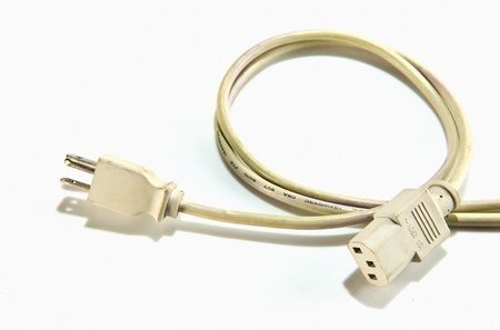 old electric cable  on white background