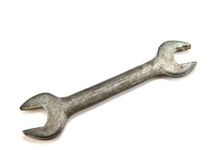 Old  wrench on white backgroundの写真素材