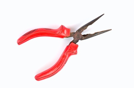 old Pliers  on white background
