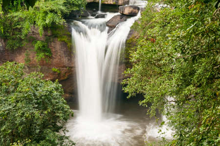 beautiful waterfall in national park , thailandの写真素材