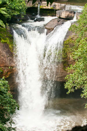 beautiful waterfall in national park , thailandの写真素材