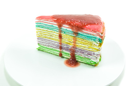 colorful  cake on white backgroundの写真素材
