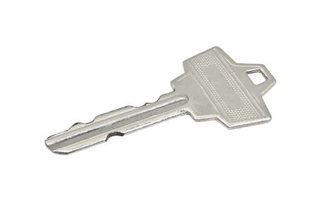 old metal key on white background closeupの写真素材