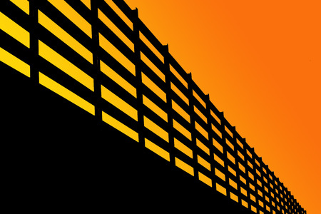 Structure isolate on a orange background. Part of the construction in Stadium. This has clipping path.の写真素材
