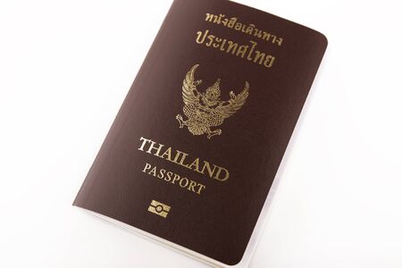 Thailand passport isolated on white background.の写真素材