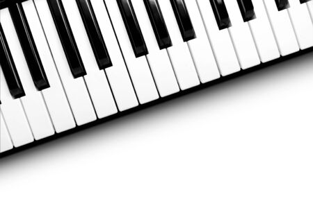 Piano and electronic piano keyboard (Top view)の写真素材