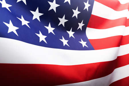 Beautifully waving star and striped United States of America flag.Studio shot