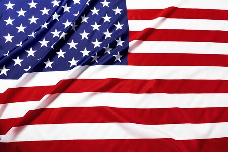 Beautifully waving star and striped United States of America flag.Studio shot