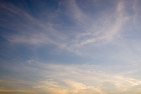 Clear blue sky with white cloud on a summer shiny dayの写真素材
