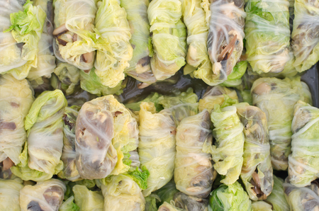 Spring roll served with pork and vegetable soup (Thai famous food)の写真素材