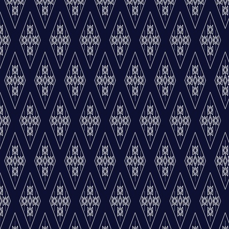 Geometric Ethnic pattern on dark blue ,White stripes and dark blue background.のイラスト素材