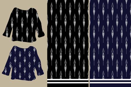 Ethnic pattern. Geometric pattern. Ethnic background pattern, Ethnic wallpaper pattern, Ethnic clothing pattern, Ethnic wrapping pattern.Geometric Ethnic pattern design for background or wallpaper.のイラスト素材