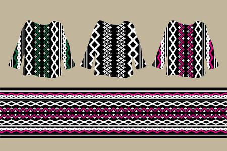 Ethnic pattern. Geometric pattern. Ethnic background pattern, Ethnic wallpaper pattern, Ethnic clothing pattern, Ethnic wrapping pattern.Geometric Ethnic pattern design for background or wallpaper.のイラスト素材