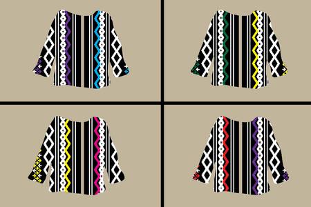 Ethnic pattern. Geometric pattern. Ethnic background pattern, Ethnic wallpaper pattern, Ethnic clothing pattern, Ethnic wrapping pattern.Geometric Ethnic pattern design for background or wallpaper.のイラスト素材