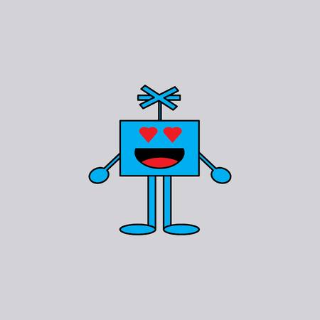 Falling in Love - Cartoon Smiley Vector Faceのイラスト素材