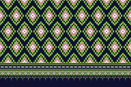 Geometric Ethnic pattern design for background,carpet,wallpaper,clothing,sarong,wrapping,Batik,fabric,Vector illustration.embroidery style.のイラスト素材