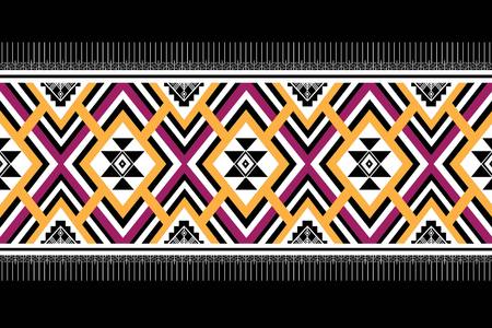 Geometric ethnic pattern traditional Design for background,carpet,wallpaper,clothing,wrapping,Batik,fabric,sarong,Vector illustration embroidery style.のイラスト素材