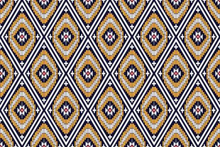 Geometric ethnic pattern traditional Design for background,carpet,wallpaper,clothing,wrapping,Batik,fabric,sarong,Vector illustration embroidery style.のイラスト素材