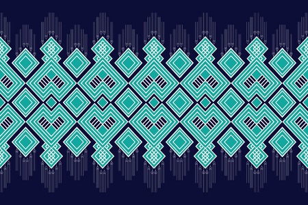 Geometric ethnic pattern traditional Design for background,carpet,wallpaper,clothing,wrapping,Batik,fabric,sarong,Vector illustration embroidery style.のイラスト素材
