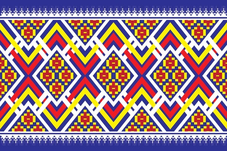 Geometric ethnic pattern traditional Design for background,carpet,wallpaper,clothing,wrapping,Batik,fabric,sarong,Vector illustration embroidery style.のイラスト素材