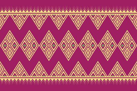 Geometric ethnic pattern traditional Design for background,carpet,wallpaper,clothing,wrapping,Batik,fabric,sarong,Vector illustration embroidery style.のイラスト素材