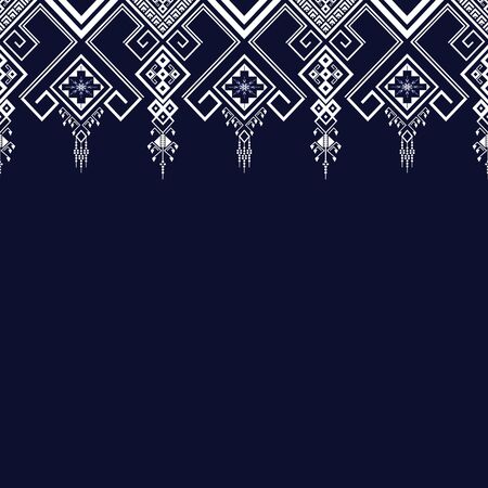 Geometric ethnic pattern traditional Design for background,carpet,wallpaper,clothing,wrapping,Batik,fabric,sarong,Vector illustration embroidery style.のイラスト素材