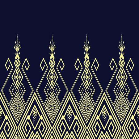 Geometric ethnic pattern traditional Design for background,carpet,wallpaper,clothing,wrapping,Batik,fabric,sarong,Vector illustration embroidery style.のイラスト素材