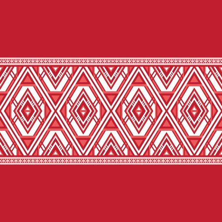 Geometric ethnic pattern traditional Design for background,carpet,wallpaper,clothing,wrapping,Batik,fabric,sarong,Vector illustration embroidery style.のイラスト素材