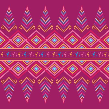 Geometric ethnic pattern traditional Design for background,carpet,wallpaper,clothing,wrapping,Batik,fabric,sarong,Vector illustration embroidery style.のイラスト素材
