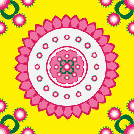 Geometric ethnic pattern traditional Design for background,carpet,wallpaper,clothing,wrapping,Batik,fabric,sarong,dish,Vector illustration embroidery style.のイラスト素材
