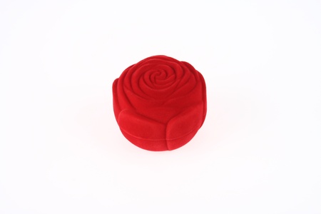 Closed Red Rose Ring Boxの写真素材